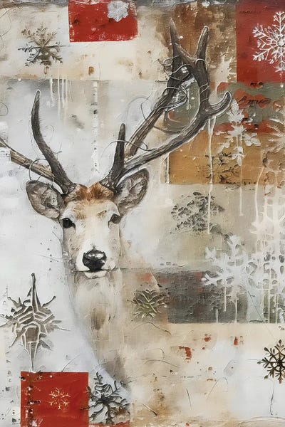 Reindeer: Christmas Collage I by Willow Studio