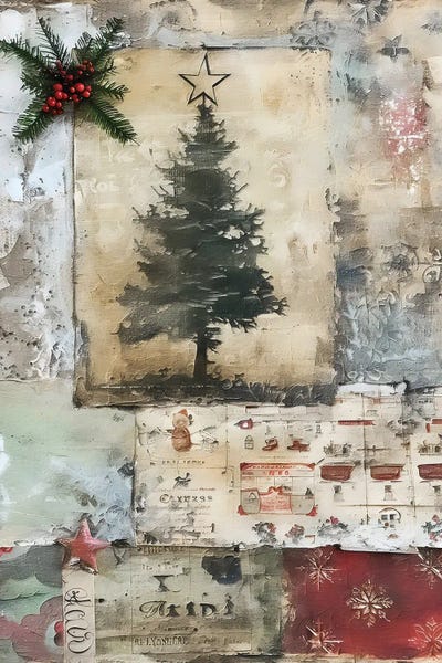 Snow: Christmas Collage II by Willow Studio