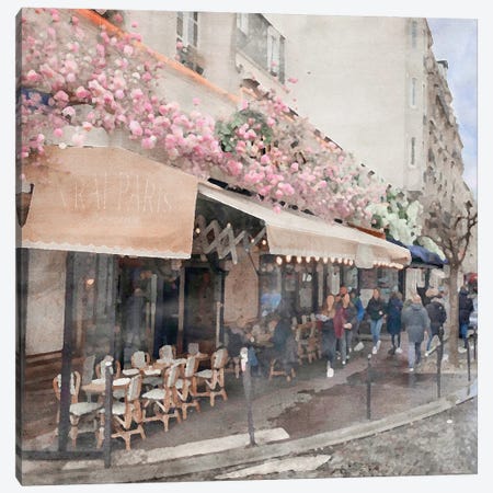 Pink Paris II Canvas Print #RLY21} by RileyB Canvas Wall Art