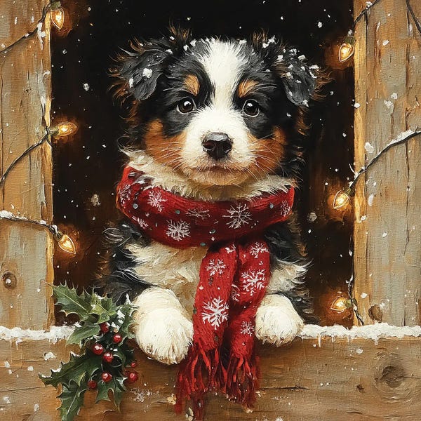 Christmas Animals: Christmas Lights Dog by Willow Studio