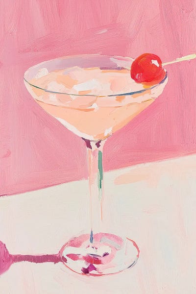 Cherries: Pink Cocktail XII by Willow Studio