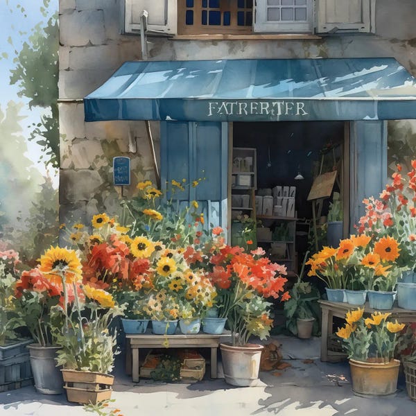 Willow Studio: Village Flower Shop I by Willow Studio