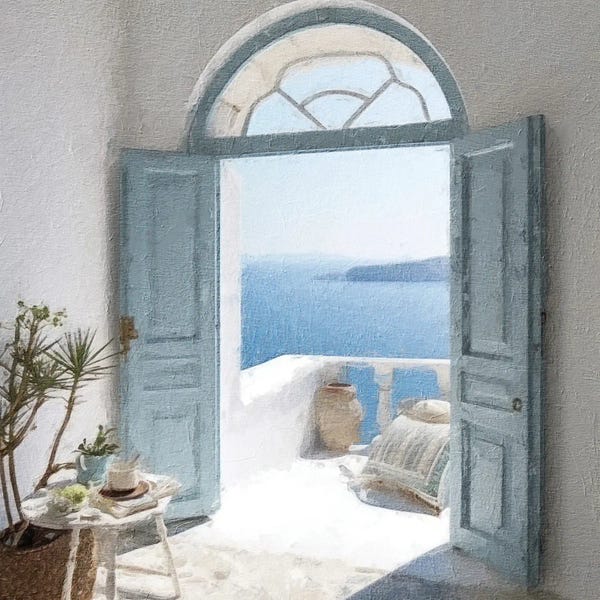 Doors: Blue Greek Door VII by Willow Studio