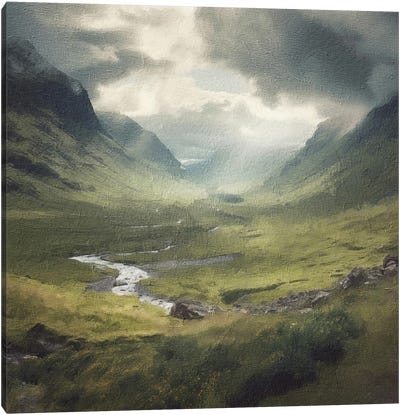 Scottish Highlands Landscape Canvas Art Print