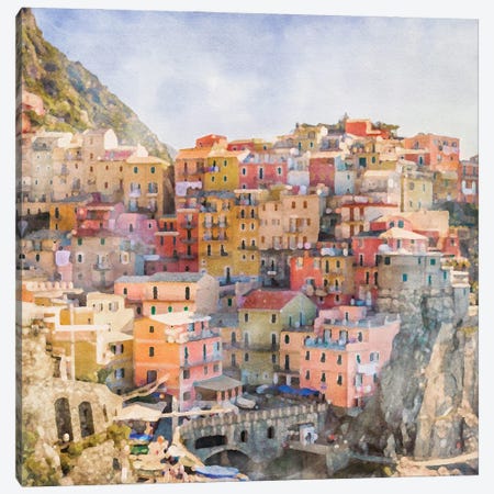 Italian Homes Canvas Print #RLY4} by RileyB Canvas Art