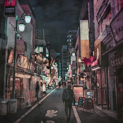 Japan At Night by Willow Studio art print