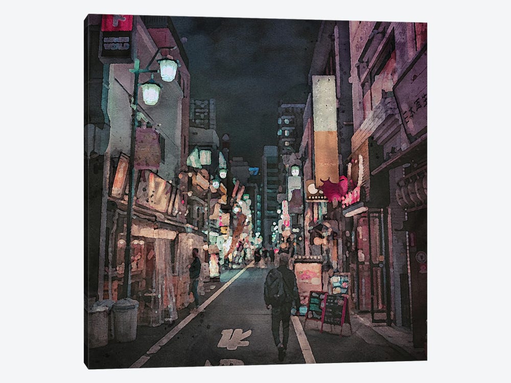 Japan At Night by RileyB 1-piece Canvas Art Print