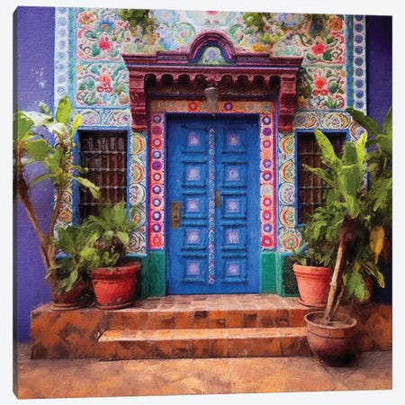 Mexican Door X Canvas Print #RLY66} by RileyB Canvas Print