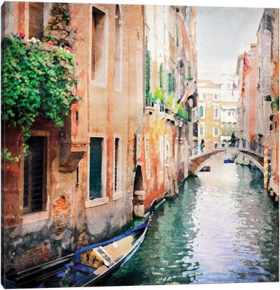 Italian Waterway Canvas Art Print - RileyB