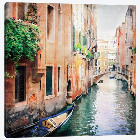 Italian Waterway Canvas Print #RLY6} by RileyB Canvas Art