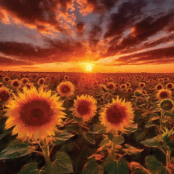 Fine Art Print: Sunrise Sunflowers V by Willow Studio