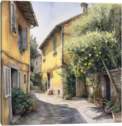 Tuscan Village X Canvas Art Print - Village & Town Art
