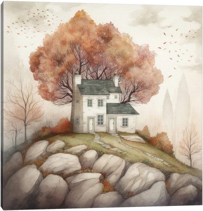 Autumn Houses I Canvas Art Print - RileyB