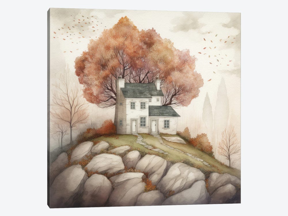 Autumn Houses I by RileyB 1-piece Canvas Art
