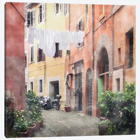 Italian Street View Canvas Print #RLY8} by RileyB Canvas Art Print