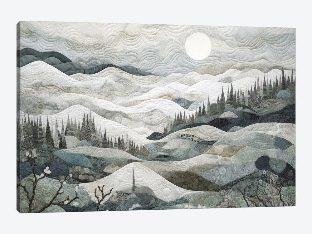 Quilted Winter Landscape III by RileyB 1-piece Canvas Wall Art