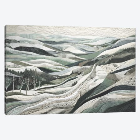 Quilted Winter Landscape X Canvas Print #RLY92} by RileyB Art Print