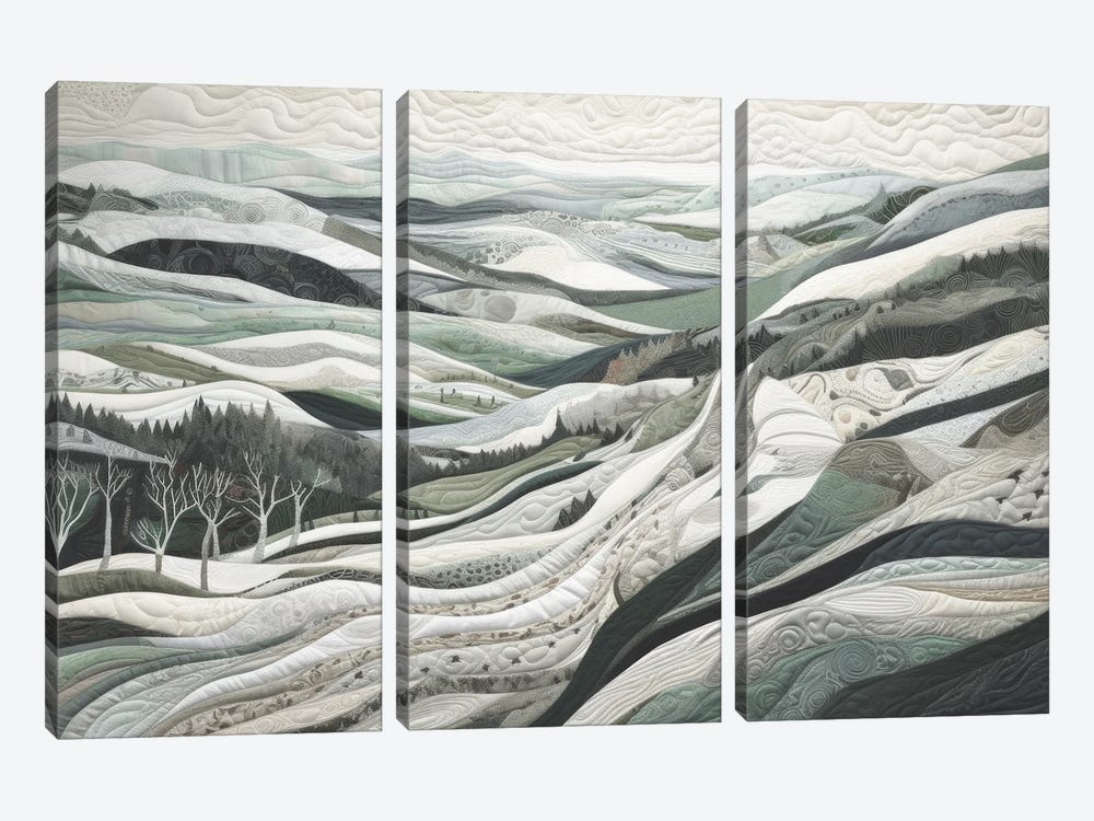 Quilted Winter Landscape X by RileyB 3-piece Canvas Art
