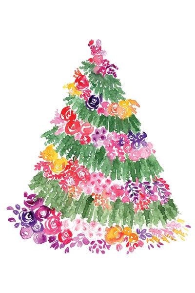blursbyai: Floral Christmas Tree by blursbyai