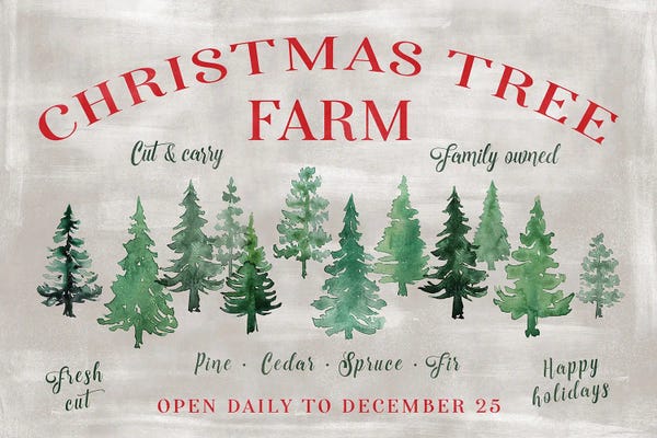 Christmas Signs & Sentiments: Rustic Christmas Tree Farm Sign by blursbyai