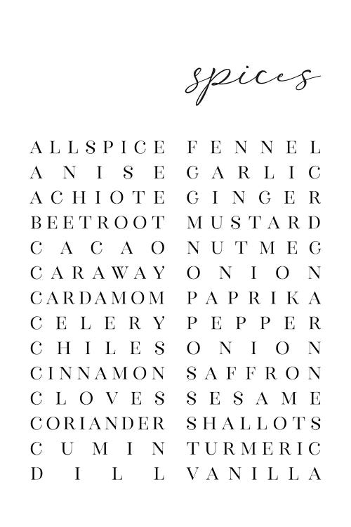 List Of Spices