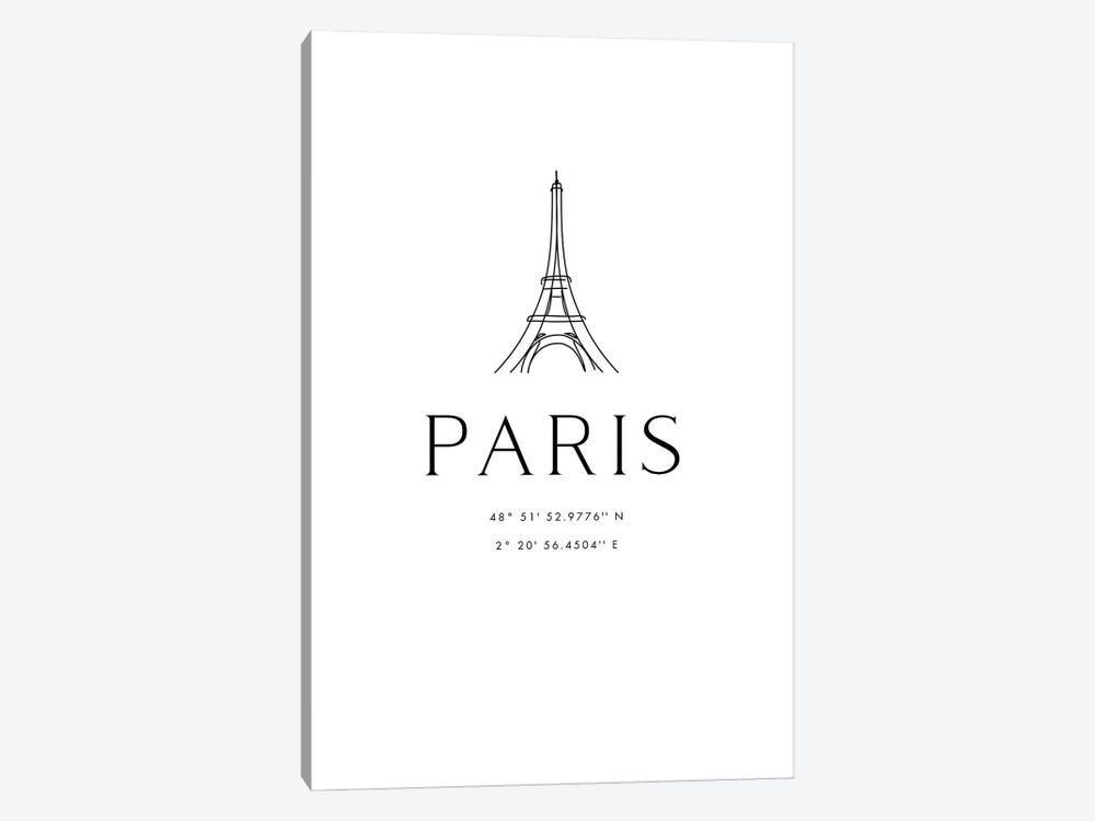 Paris Coordinates With Eiffel Tower Sketch by blursbyai 1-piece Art Print