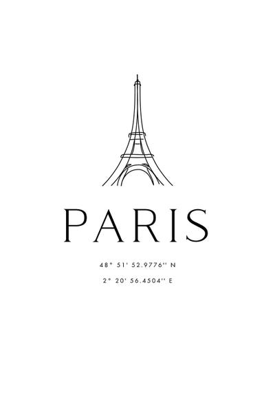 Towers: Paris Coordinates With Eiffel Tower Sketch by blursbyai