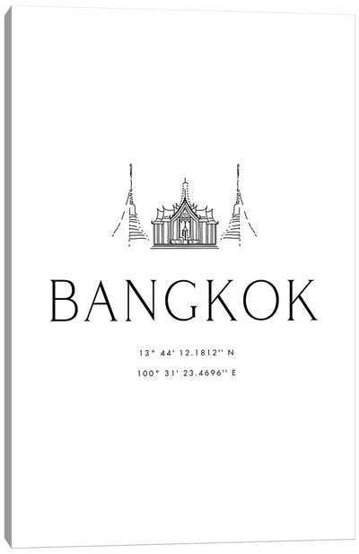 Bangkok Coordinates Canvas Art Print - Bangkok