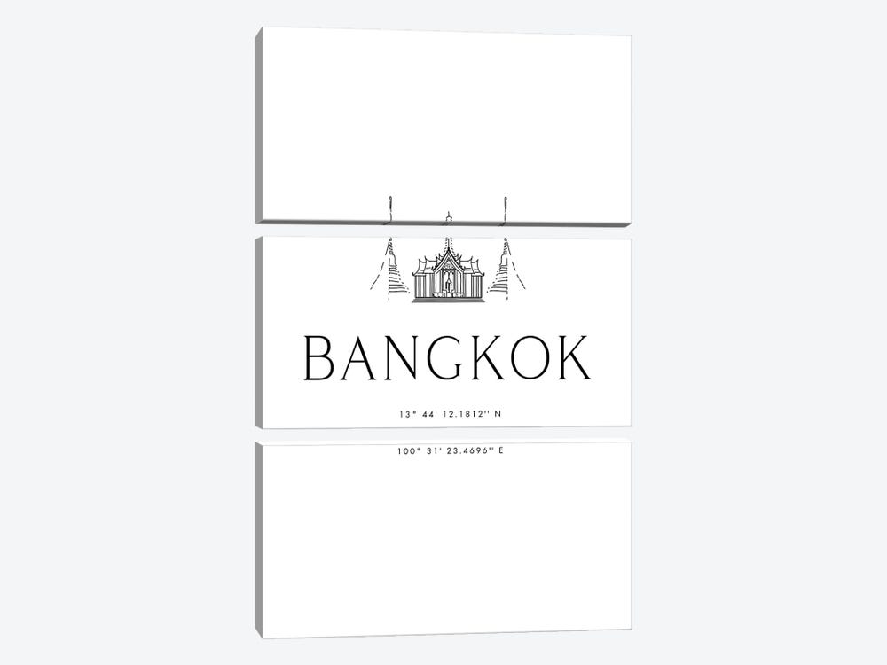 Bangkok Coordinates by blursbyai 3-piece Canvas Artwork