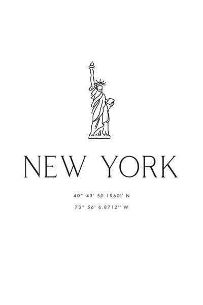 Statue Of Liberty: New York Coordinates With Statue Of Liberty Sketch by blursbyai