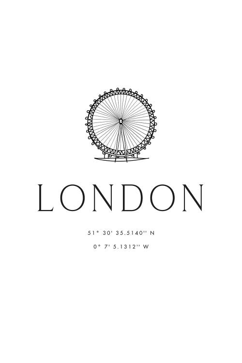 London Coordinates With London Eye Sketch