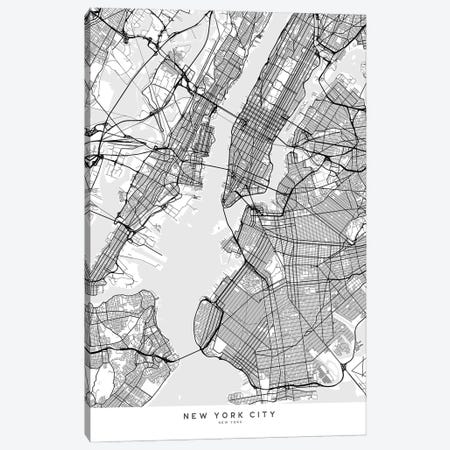 Scandinavian Style Map Of New York City Canvas Print #RLZ127} by blursbyai Canvas Art Print