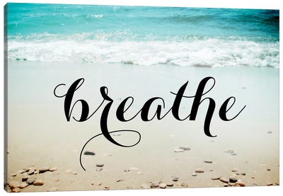 Breathe The Salty Air Canvas Art Print - Scenic & Nature Typography