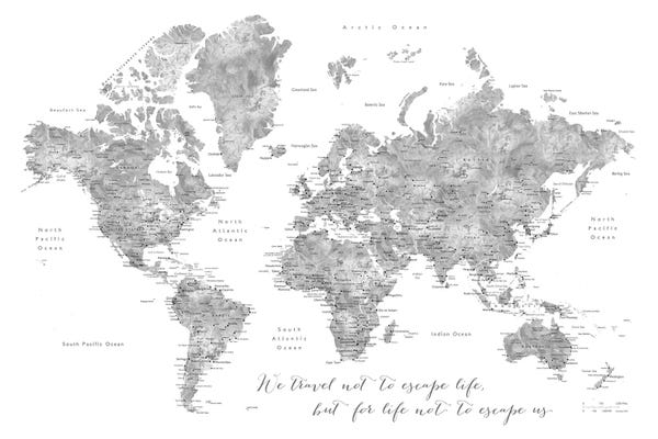 blursbyai: Detailed Watercolor World Map, Jimmy, Escape Life by blursbyai
