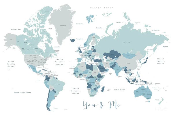 blursbyai: You And Me World Map With Countries And States by blursbyai