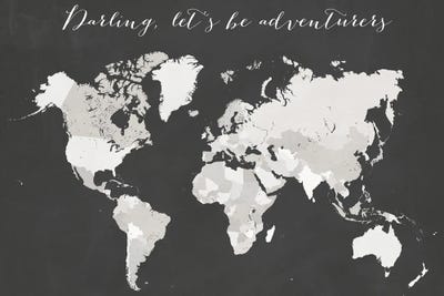 Darling Lets Be Adventurers World Map by blursbyai multi panel art