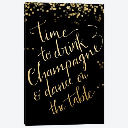 Time To Drink Champagne Canvas Print #RLZ19} by blursbyai Canvas Art