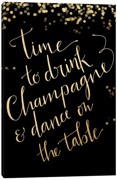 Time To Drink Champagne Canvas Art Print - blursbyai