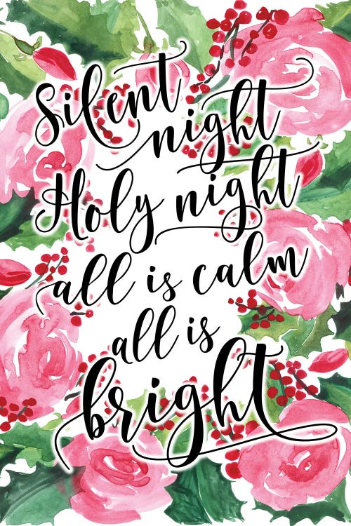 Pink Roses Silent Night by blursbyai wall art