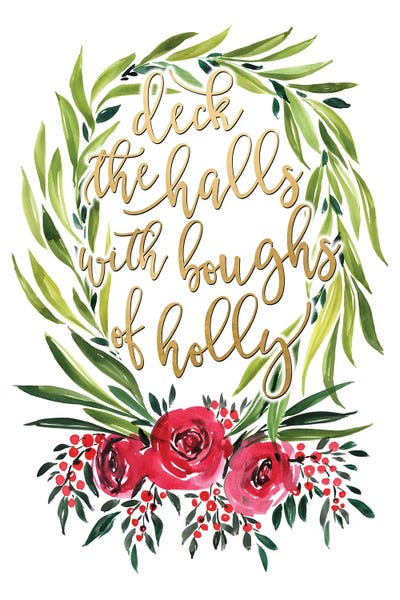 Floral Wreath Deck The Halls by blursbyai multi panel art