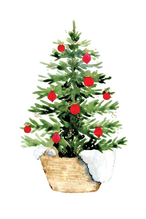 The Little With Red Baubles by blursbyai wall art