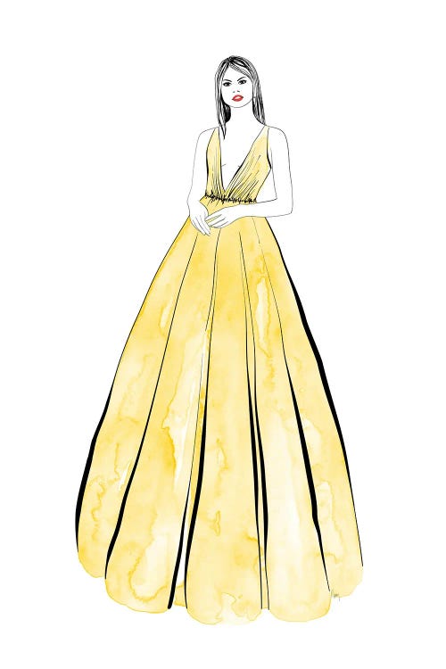 Kaede Fashion Illustration In Yellow