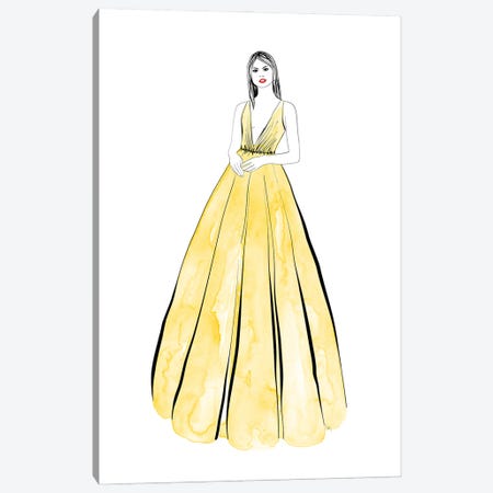 Kaede Fashion Illustration In Yellow Canvas Print #RLZ290} by blursbyai Canvas Artwork
