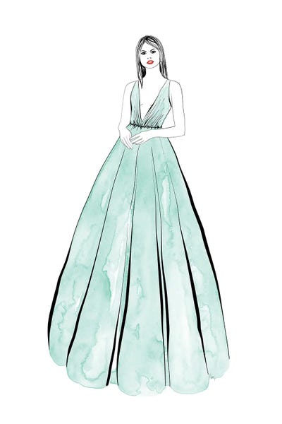 blursbyai: Kaede Fashion Illustration In Mint by blursbyai