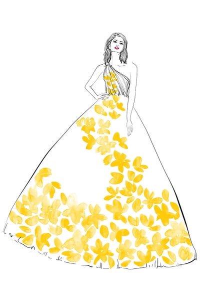 Oletta Fashion Illustration In Yellow by blursbyai multi panel art