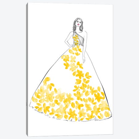 Oletta Fashion Illustration In Yellow Canvas Print #RLZ293} by blursbyai Canvas Art