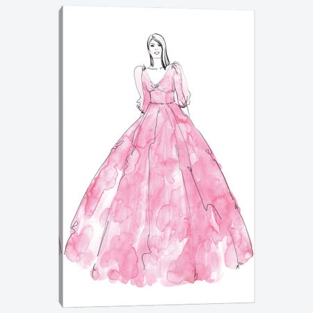 Fini Fashion Illustration In Pink Canvas Print #RLZ294} by blursbyai Canvas Print