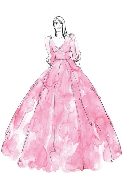 blursbyai: Fini Fashion Illustration In Pink by blursbyai