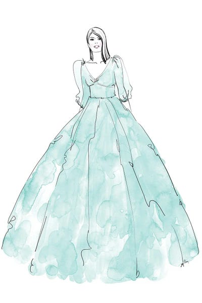 blursbyai: Fini Fashion Illustration In Mint by blursbyai