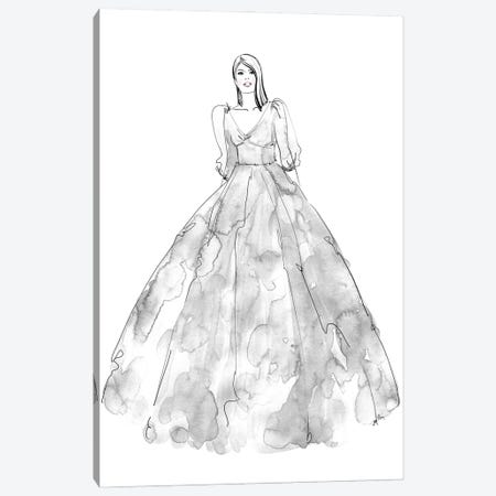 Fini Fashion Illustration In Grey Canvas Print #RLZ296} by blursbyai Art Print